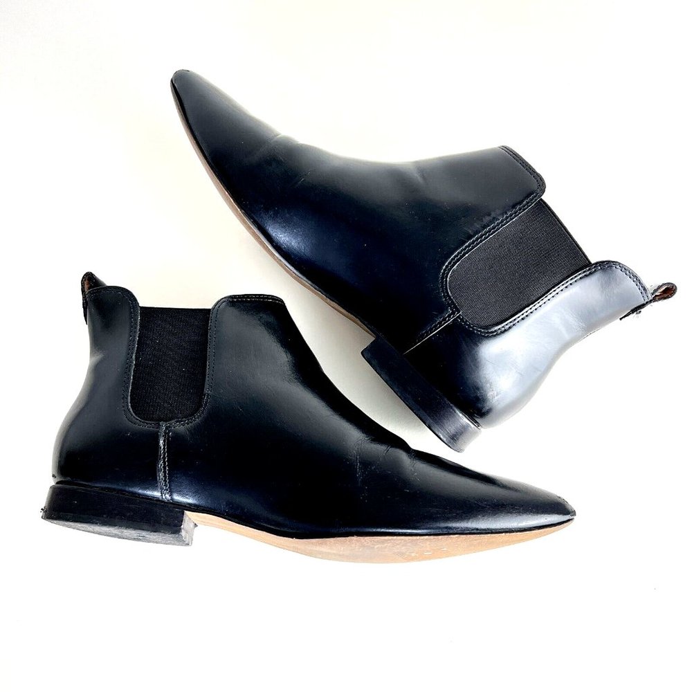 Madewell Black Leather Chelsea Nico Boots - Pointed Toe Ankle Slip On